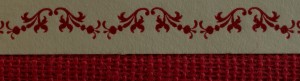 Closeup of binding with label and border